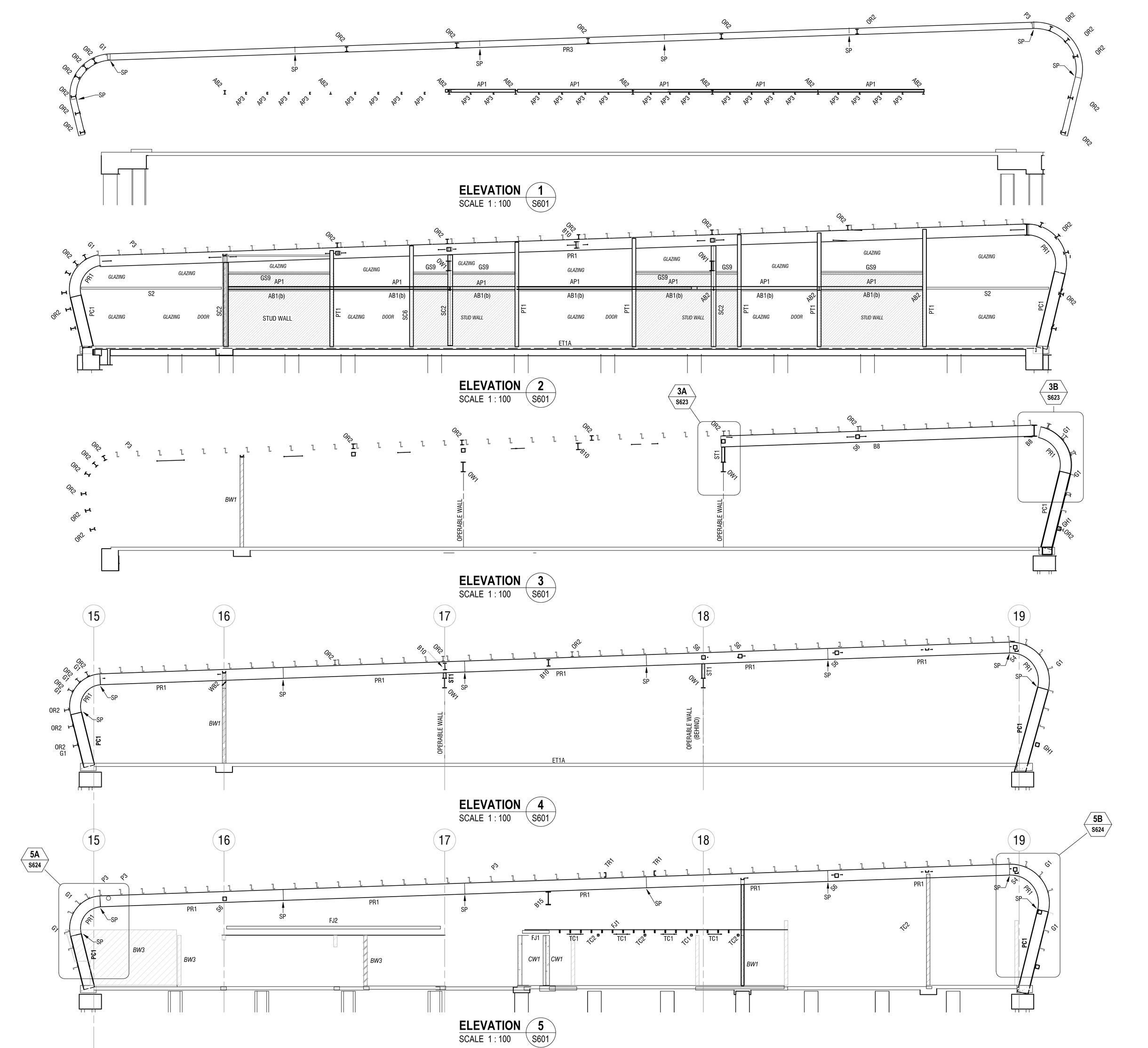 Dubbo Indoor Sports Framing Elevations